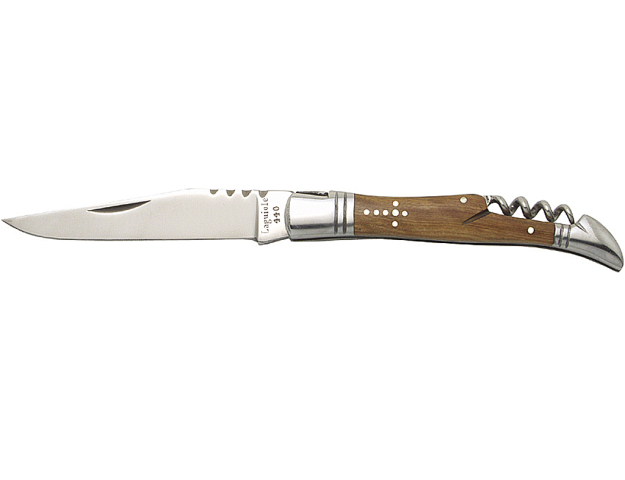 baladéo Laguiole Classic Pocket Knife Outdoor Knife with Corkscrew Olive Wood