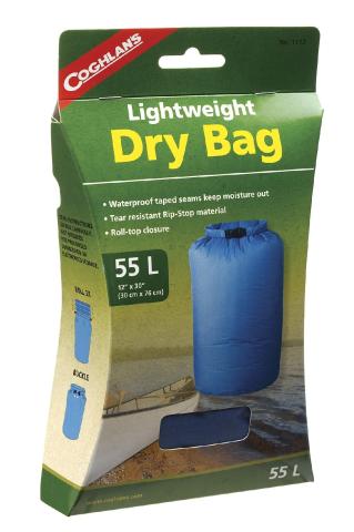 Coghlans dry bag dry bag blue 55L waterproof bag roll closure travel backpacker tour