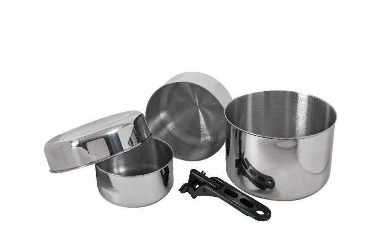 Cooking set bivouac stainless steel - large set
