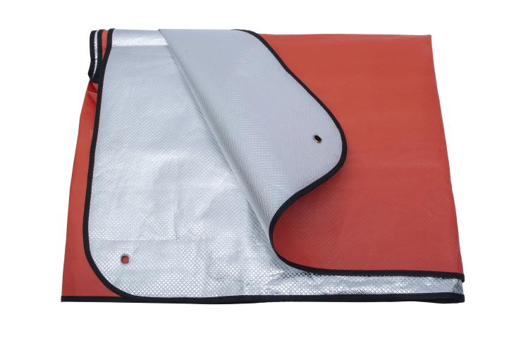 Emergency blanket, emergency tarpaulin, tent base, stable design