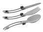Preview: BasicNature Cutlery Set Minitrek Fork Knife Spoon Stainless Steel Travel Cutlery Outdoor Travel Camping Picnic
