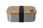 Preview: BasicNature Lunchbox Bamboo Stainless Steel 1.2l Provisions Snack Can Box Picnic School Trip Leisure Sports