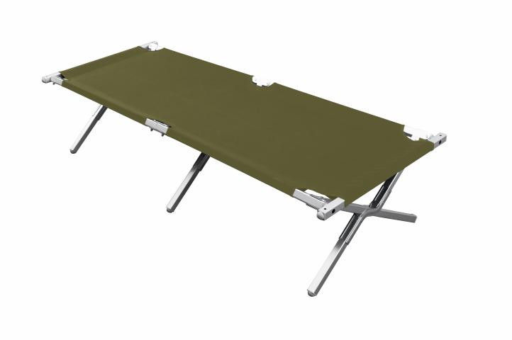 BasicNature camp bed camp bed emergency bed hospital bed - 210 cm olive aluminum with nylon cover