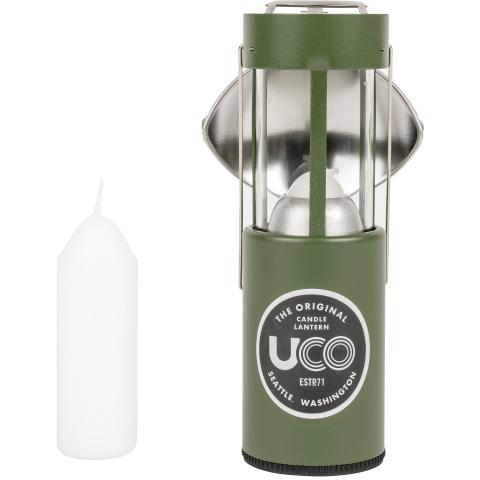 UCO candle lantern set neoprene cover side reflector olive