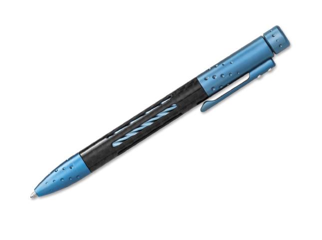 Lionsteel Nyala Pen Carbon Matte Blue Tactical Pen Steel Kubotan Titan Kugelschreiber Mehrzweckstift Security Glas Breaker Defense Outdoor