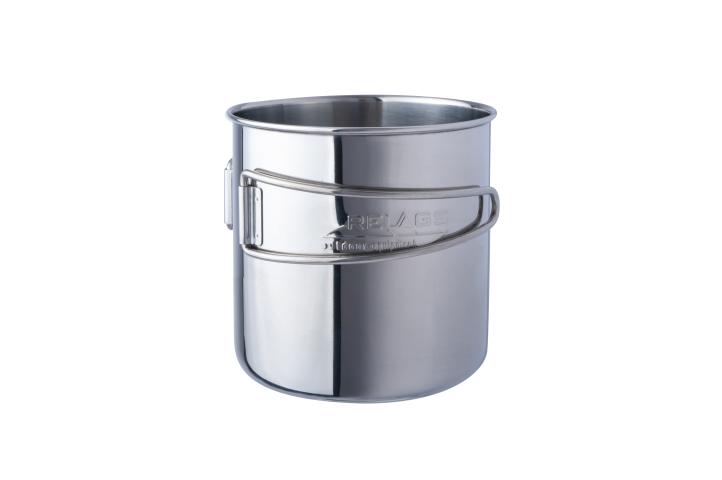 BasicNature stainless steel mug Space Safer 0.6 L folding handle mug stainless steel camping travel