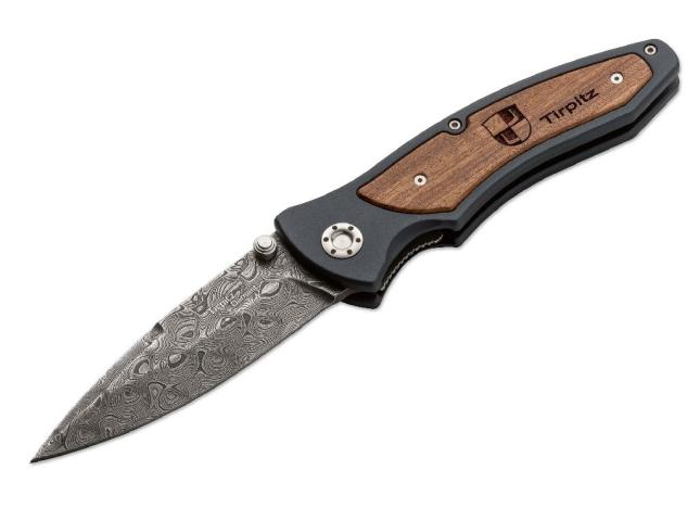 Böker Tirpitz Damascus Pocket Knife Outdoor Folding Knife exclusive with certificate