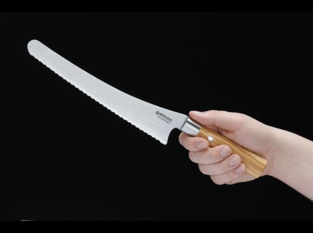 Böker Damascus Olive Bread Knife