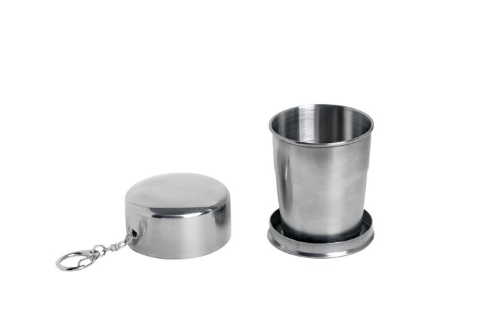 BasicNature telescopic cup 150 ml 3 segments stainless steel cup extendable cup cup stainless steel