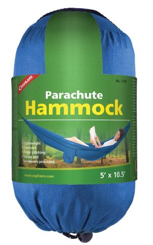 Coghlans Hängematte Parachute blau single 1.5x3.5m Nylon Packsack Urlaub Ausflug Camping Tour Ausflüge Festival