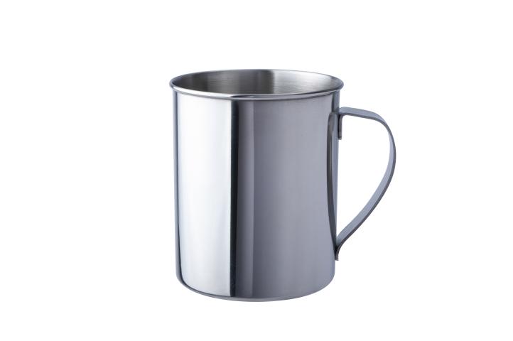 BasicNature stainless steel mug polished 0.4 L mug stainless steel camping travel