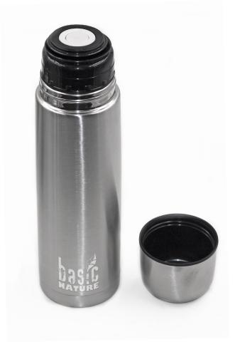BasicNature Isolierflasche 1,0 L Edelstahl Isoflasche Thermosflasche Becher