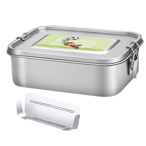 Origin Outdoors Lunch Box Deluxe Football 0.8 L School Leisure Lunch Box Stainless Steel