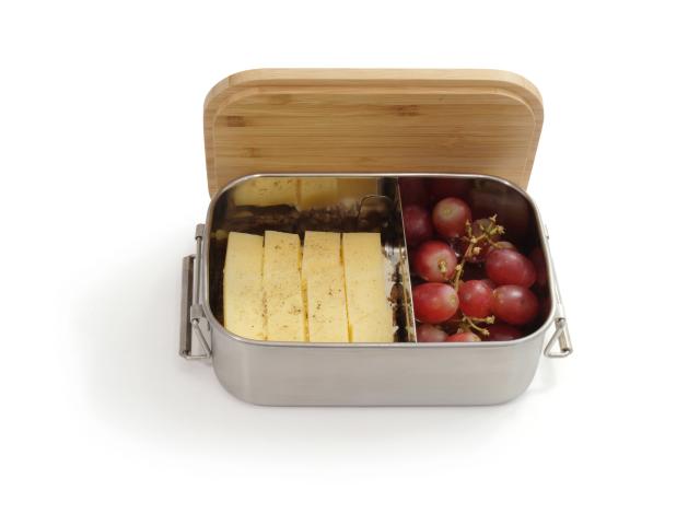 Origin Outdoors Lunchbox Bamboo-Clip Edelstahl 1,2 L Brotzeit Dose Box Picknick Schule Ausflug Freizeit Sport