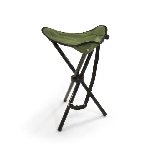 BasicNature Travelchair tripod stool steel folding stool camping stool green