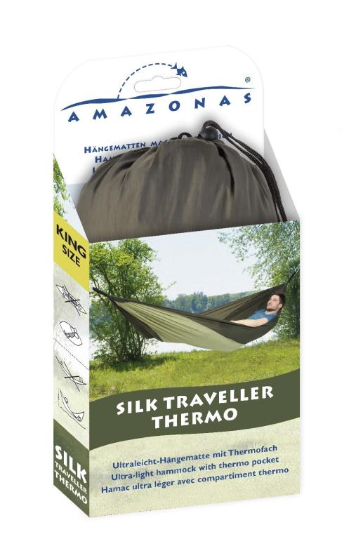 Amazonas Hängematte Silk Traveller Thermo Leichthängematte Isomatte kompatibel leicht Fallschirmseide stabil Urlaub Ausflug Camping Tour