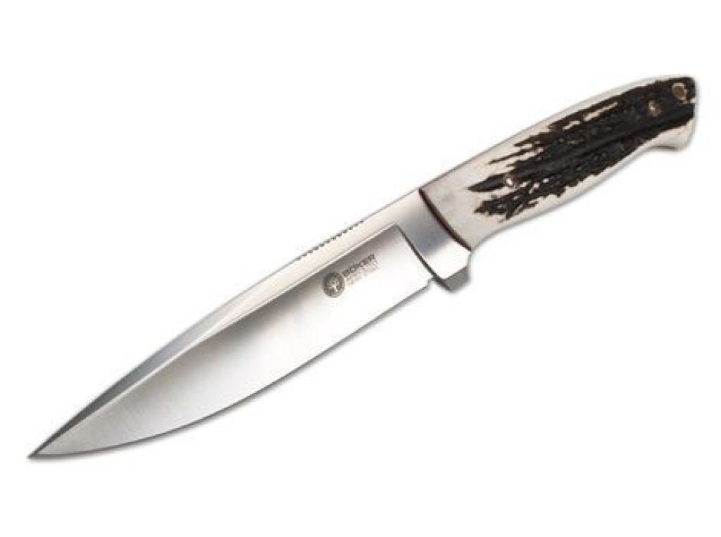 Böker Arbolito Relincho Cuerno De Ciervo Staghorn Driving Knife Outdoor Hunting Knife Leather Sheath