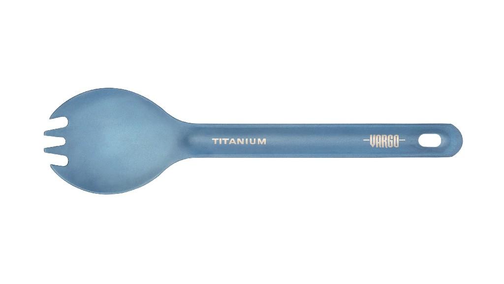 Vargo titanium cutlery fork spoon ULV 11g ultralight travel cutlery blue