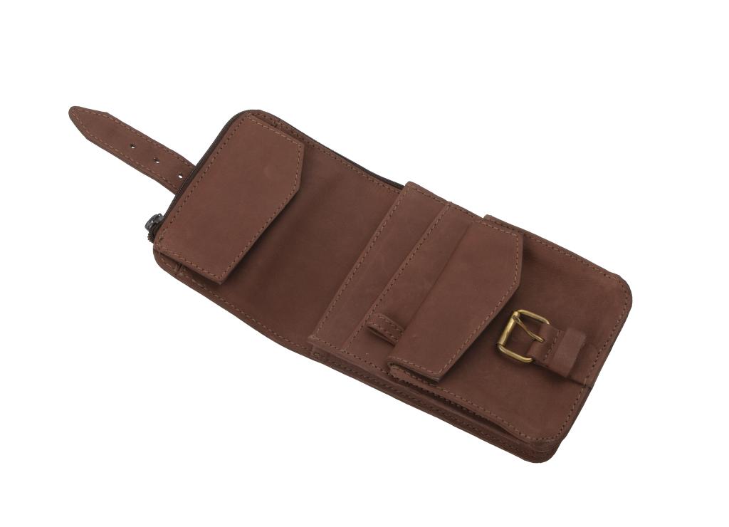 BasicNature belt bag Belt Safe Tan brown leather belt bag