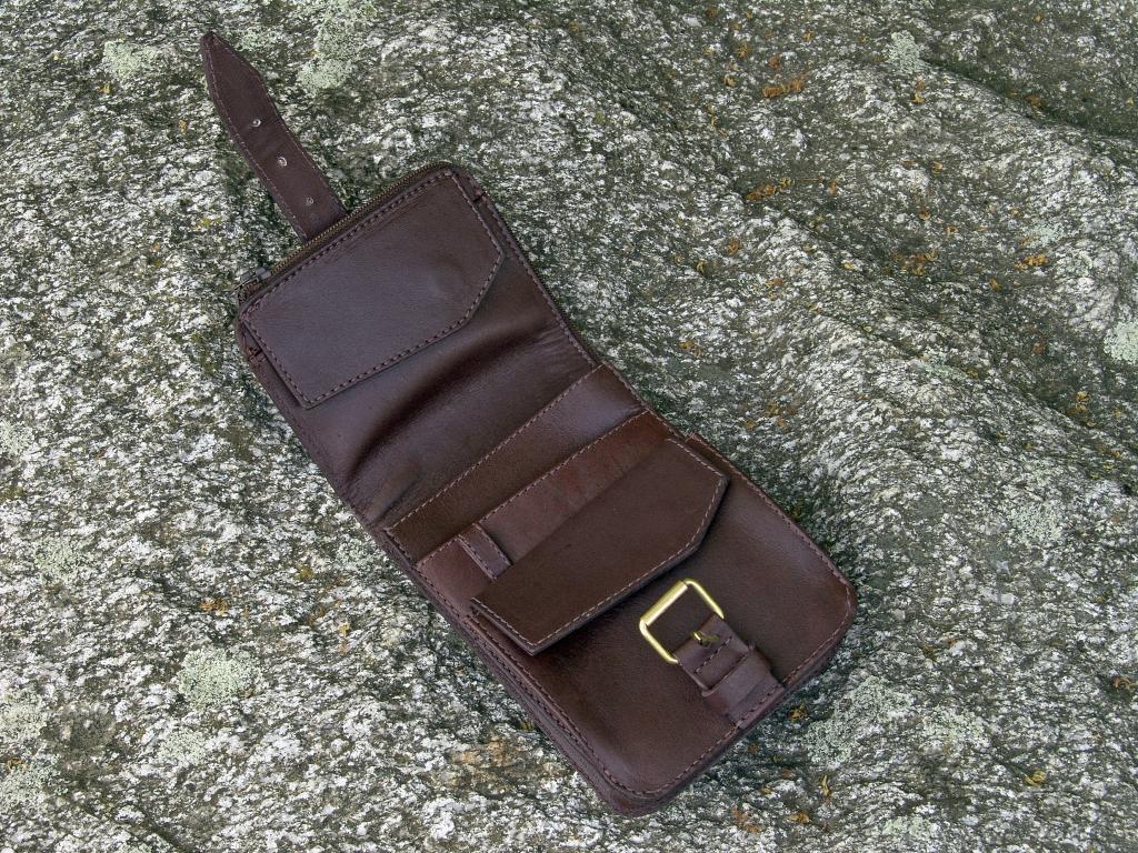 BasicNature belt bag Belt Safe mocha leather belt bag