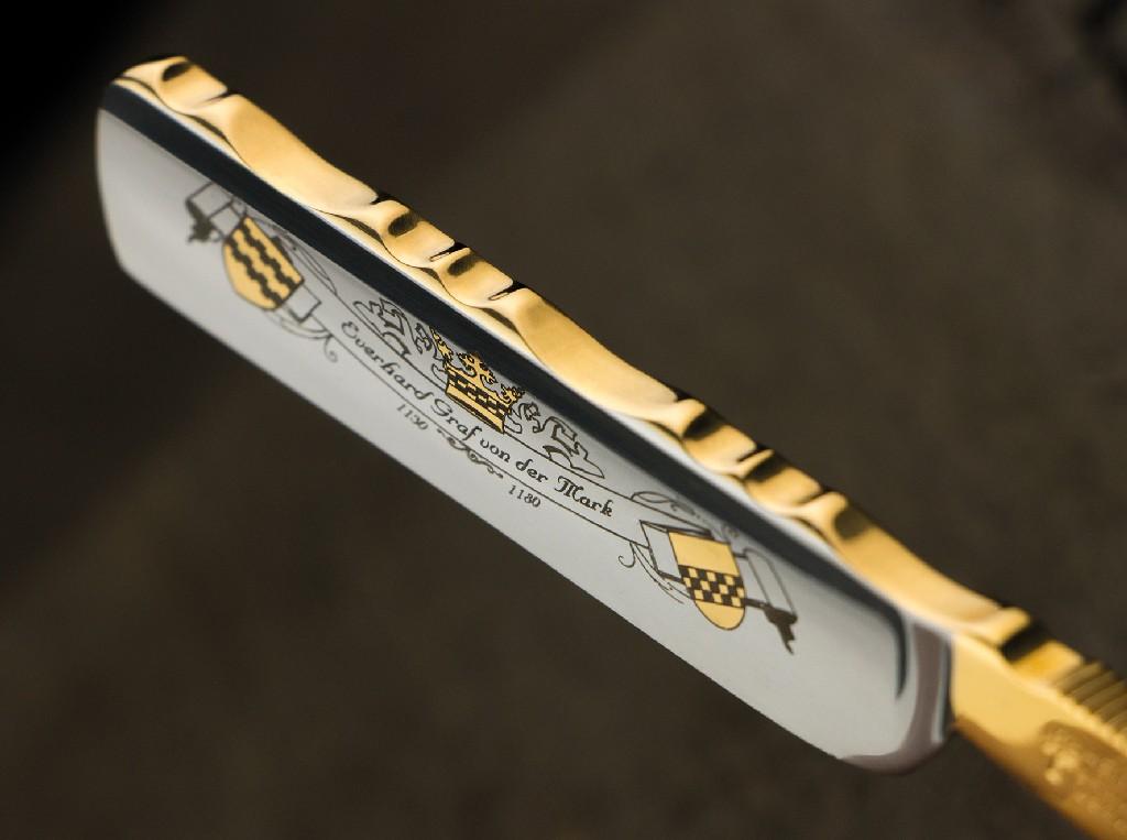 Razor Böker Manufaktur Solingen Graf Everhardt 5/8 inch Horn Gold Knife Shave