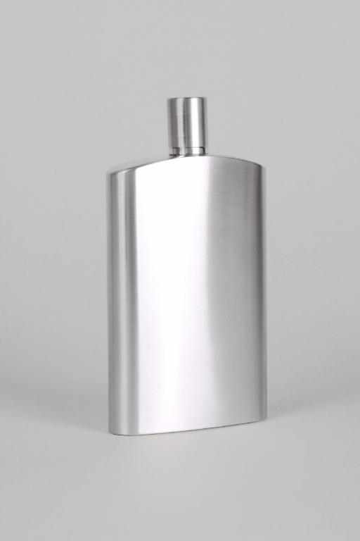 BasicNature Flachmann BRUSH 125ml breit Edelstahl gebürstet Trinkbecher Taschenflasche Schnapsflasche Hip Flask