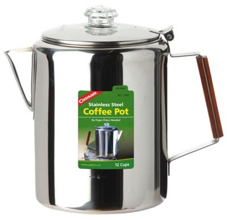 Coghlans Stainless Steel Coffee Pot 12 Cups Coffee Pot Stainless Steel Camping