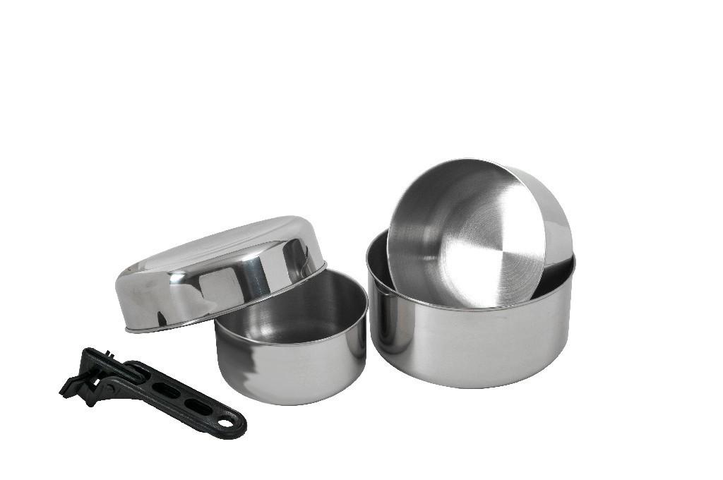 Bivouac stainless steel cooking set for 2 people