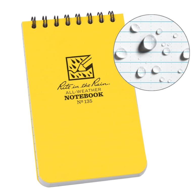 Rite in the Rain all-weather notepad yellow no. 135 Waterproof Spiral Notepad