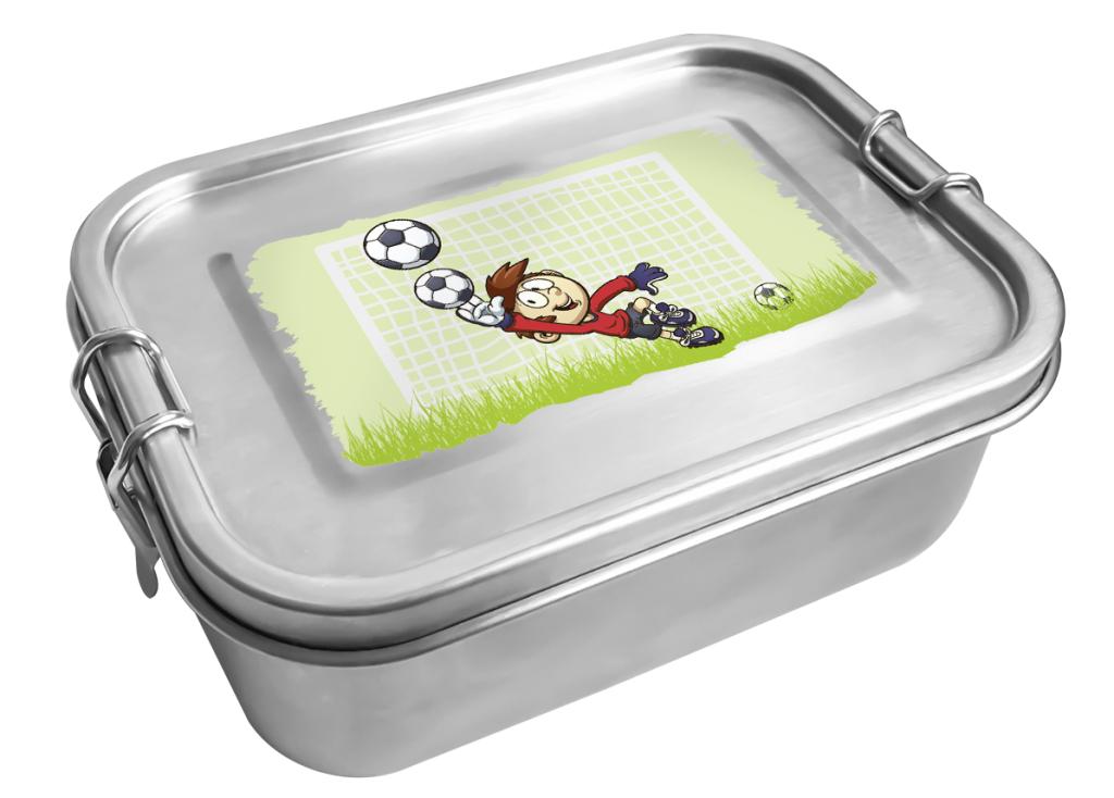 Origin Outdoors Lunch Box Deluxe Football 0.8 L School Leisure Lunch Box Stainless Steel