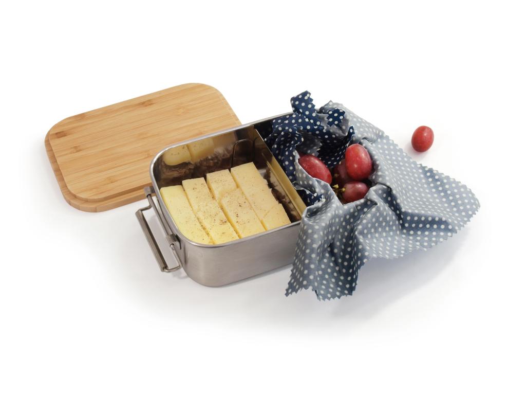 Origin Outdoors Lunchbox Bamboo-Clip Edelstahl 1,2 L Brotzeit Dose Box Picknick Schule Ausflug Freizeit Sport