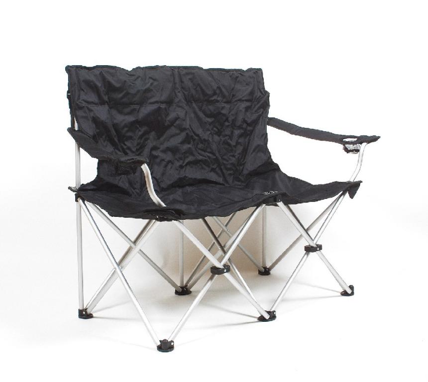 BasicNature Travelchair Love Seat folding sofa camping chair folding chair - black