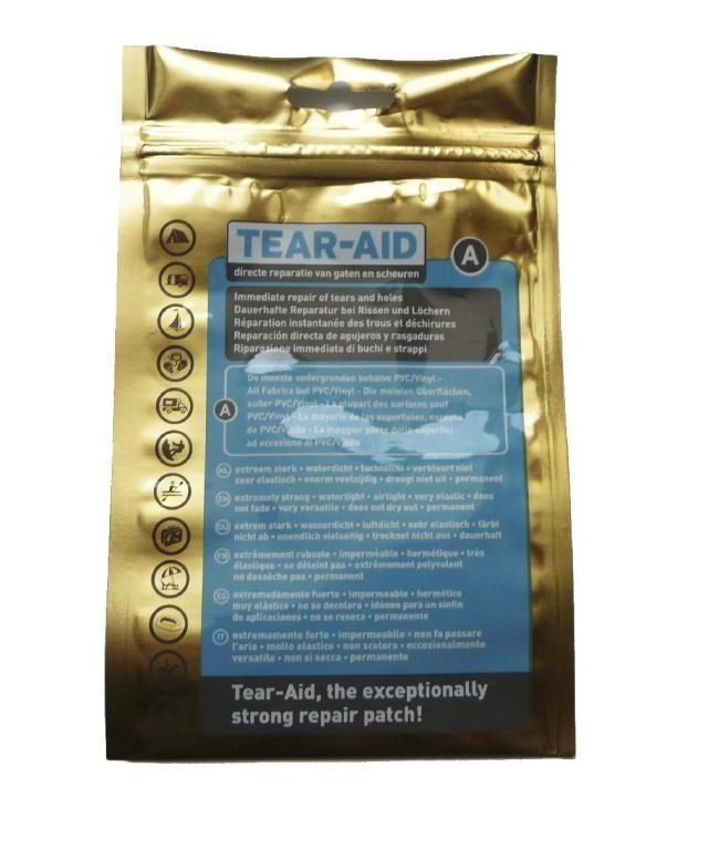 Tear-Aid Repair Patch Type A Repair Kit Patch Repair Kit Cloth Tape Not for Vinyl or PVC Sport Tent Fishing Leisure Camping