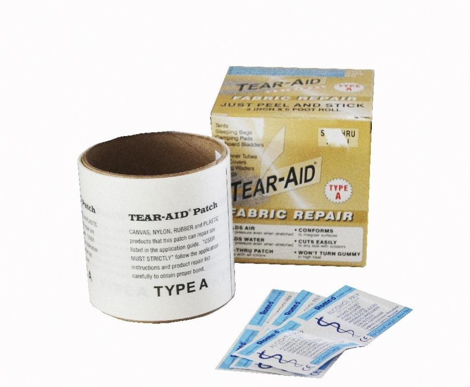 Tear-Aid Repair Material Type A Repair Kit Patch Repair Kit Cloth Tape Convertible Roofs Wetsuits Boots Rubber Nylon