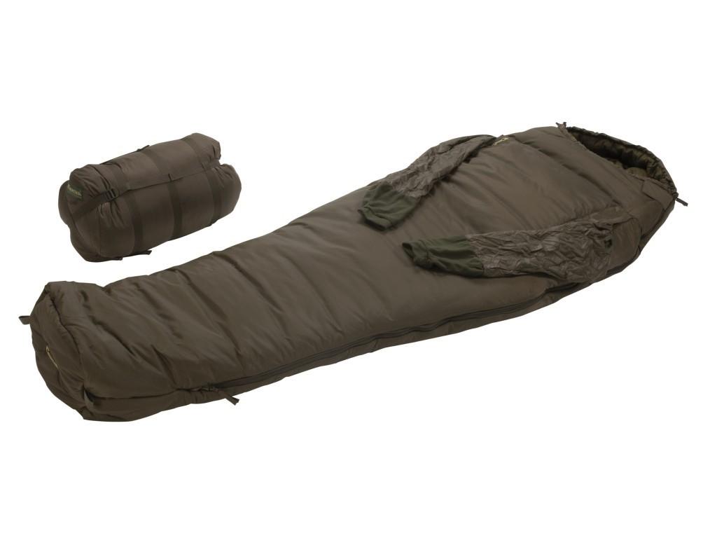 Carinthia Sleeping Bag Wilderness olive right with arm grip Camping Camping Outdoor